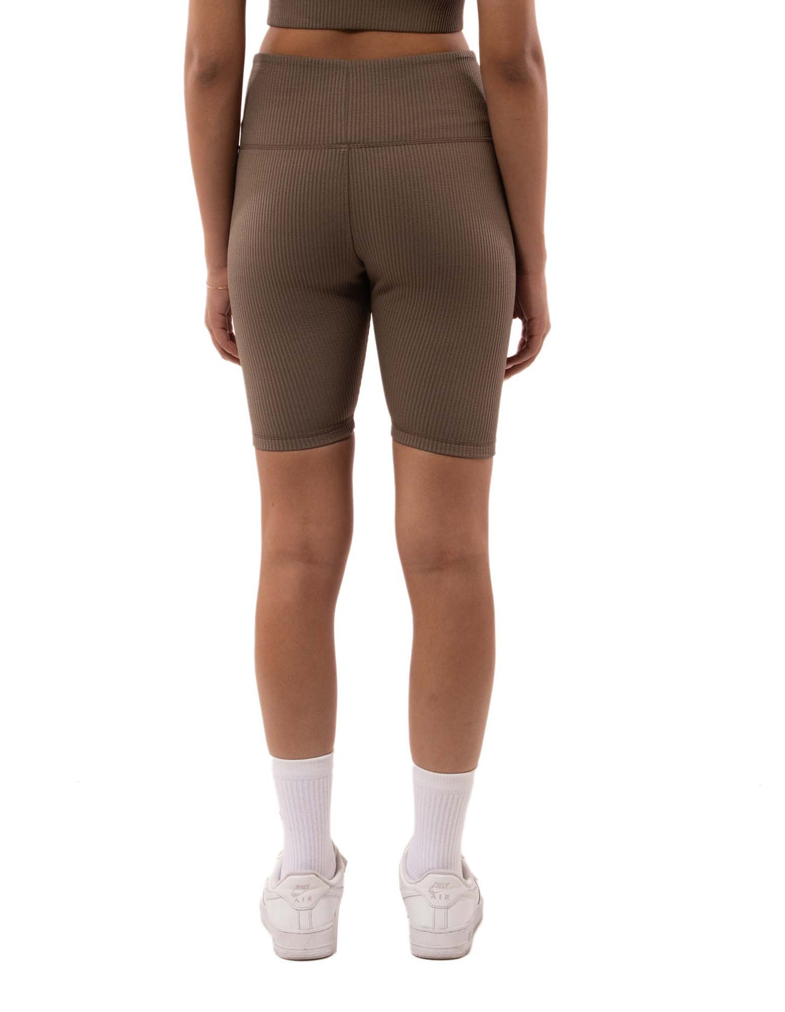 Russell Athletic Deja Vu Ribbed Bike Women Shorts Beige | GFQHN-9013