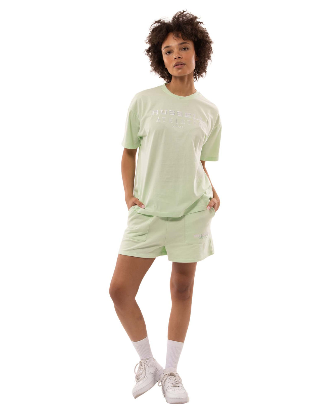 Russell Athletic Elements Oversize Women T Shirts Light Grey Green | GXYVS-3501