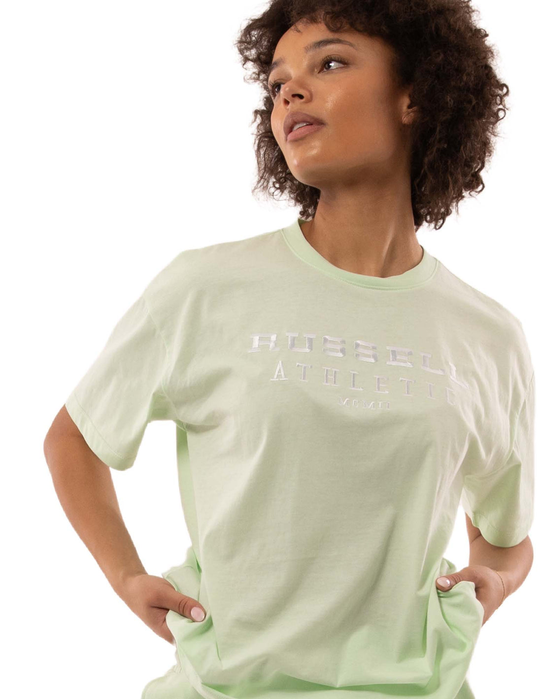 Russell Athletic Elements Oversize Women T Shirts Light Grey Green | GXYVS-3501