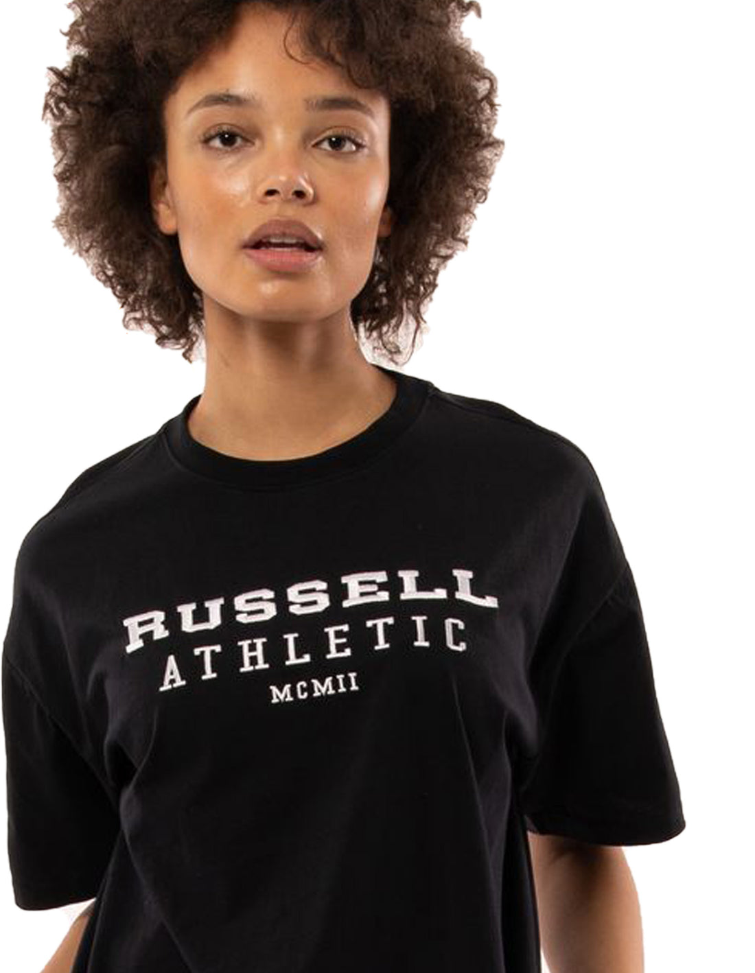 Russell Athletic Elements Oversize Women T Shirts Black | FTBIU-2469