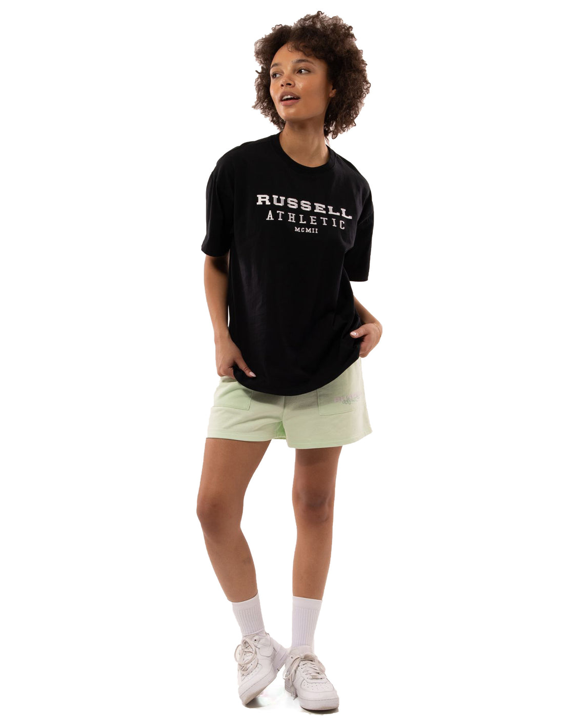 Russell Athletic Elements Oversize Women T Shirts Black | FTBIU-2469