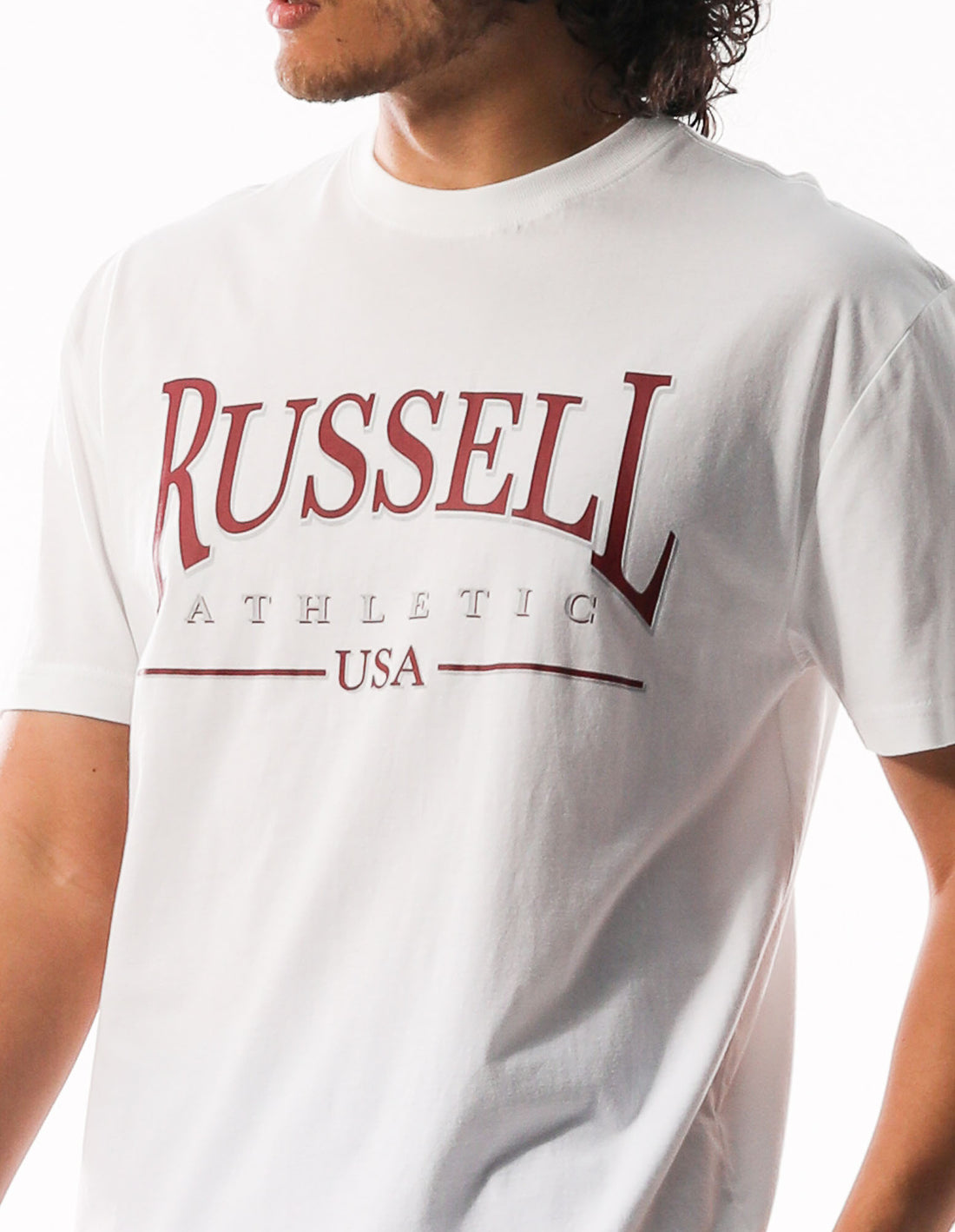 Russell Athletic Glendale Oversized Men T Shirts White | LUSMX-6423