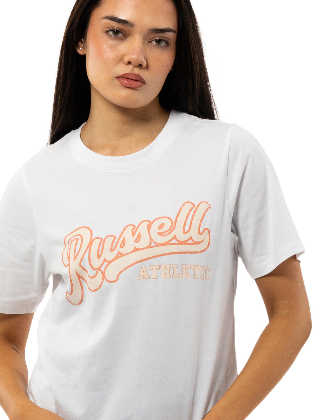 Russell Athletic Groupie Women T Shirts White | YWCGX-9312