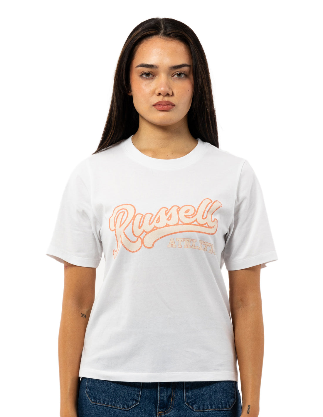 Russell Athletic Groupie Women T Shirts White | YWCGX-9312