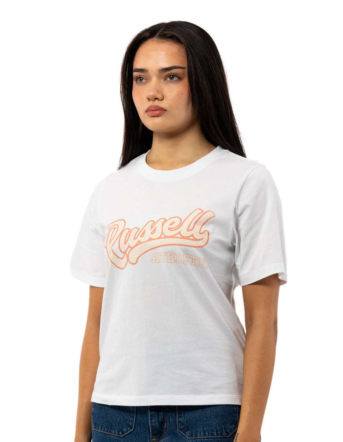 Russell Athletic Groupie Women T Shirts White | YWCGX-9312