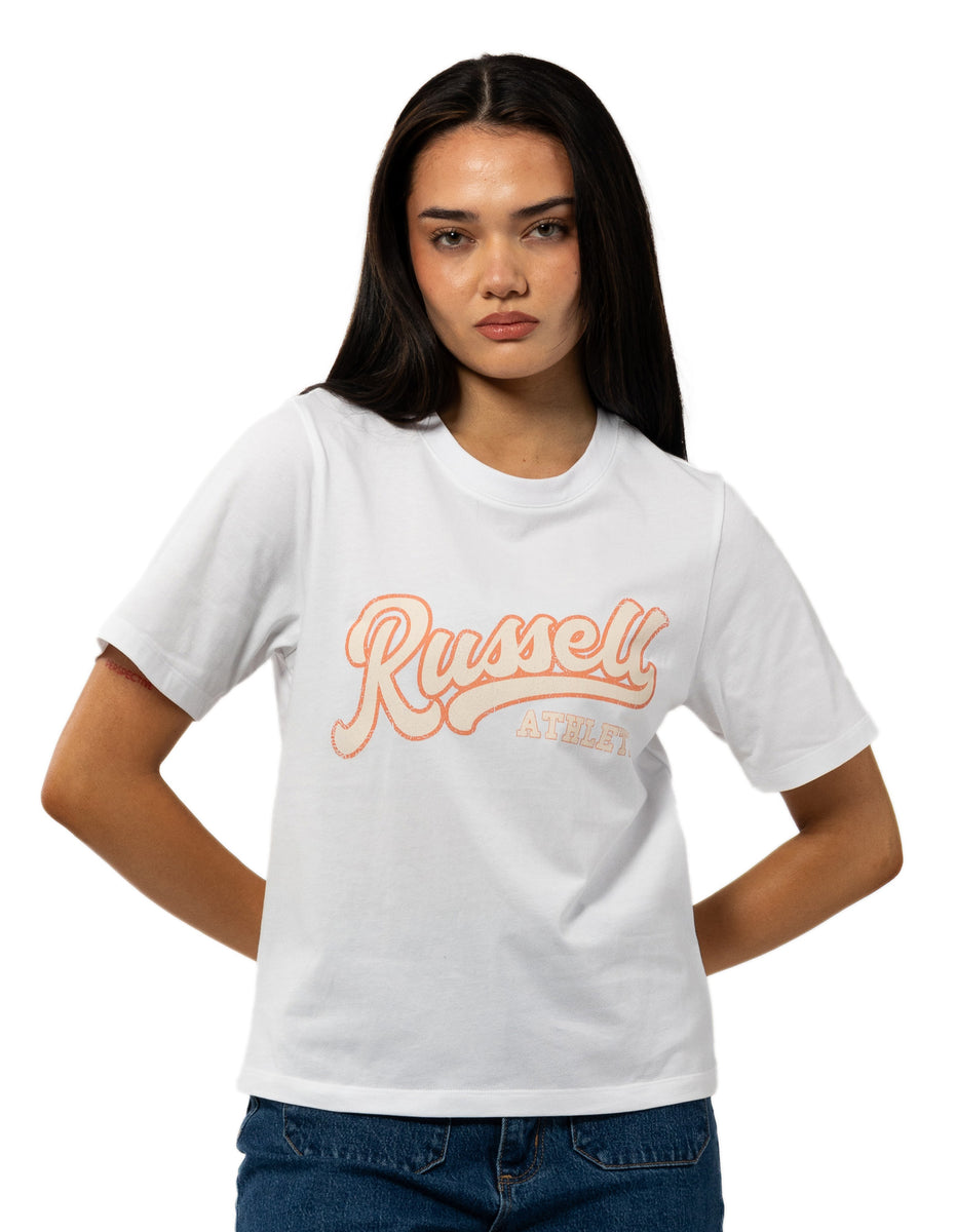 Russell Athletic Groupie Women T Shirts White | YWCGX-9312