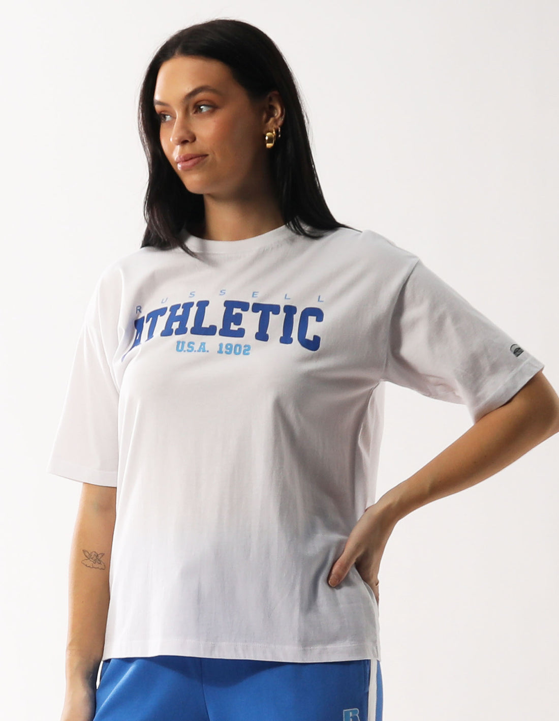 Russell Athletic Halston Oversize Women T Shirts White | VPYZU-5613