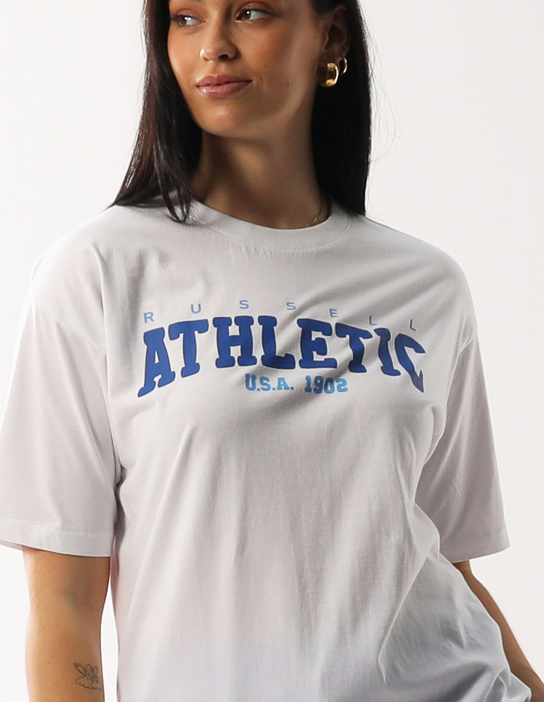 Russell Athletic Halston Oversize Women T Shirts White | VPYZU-5613