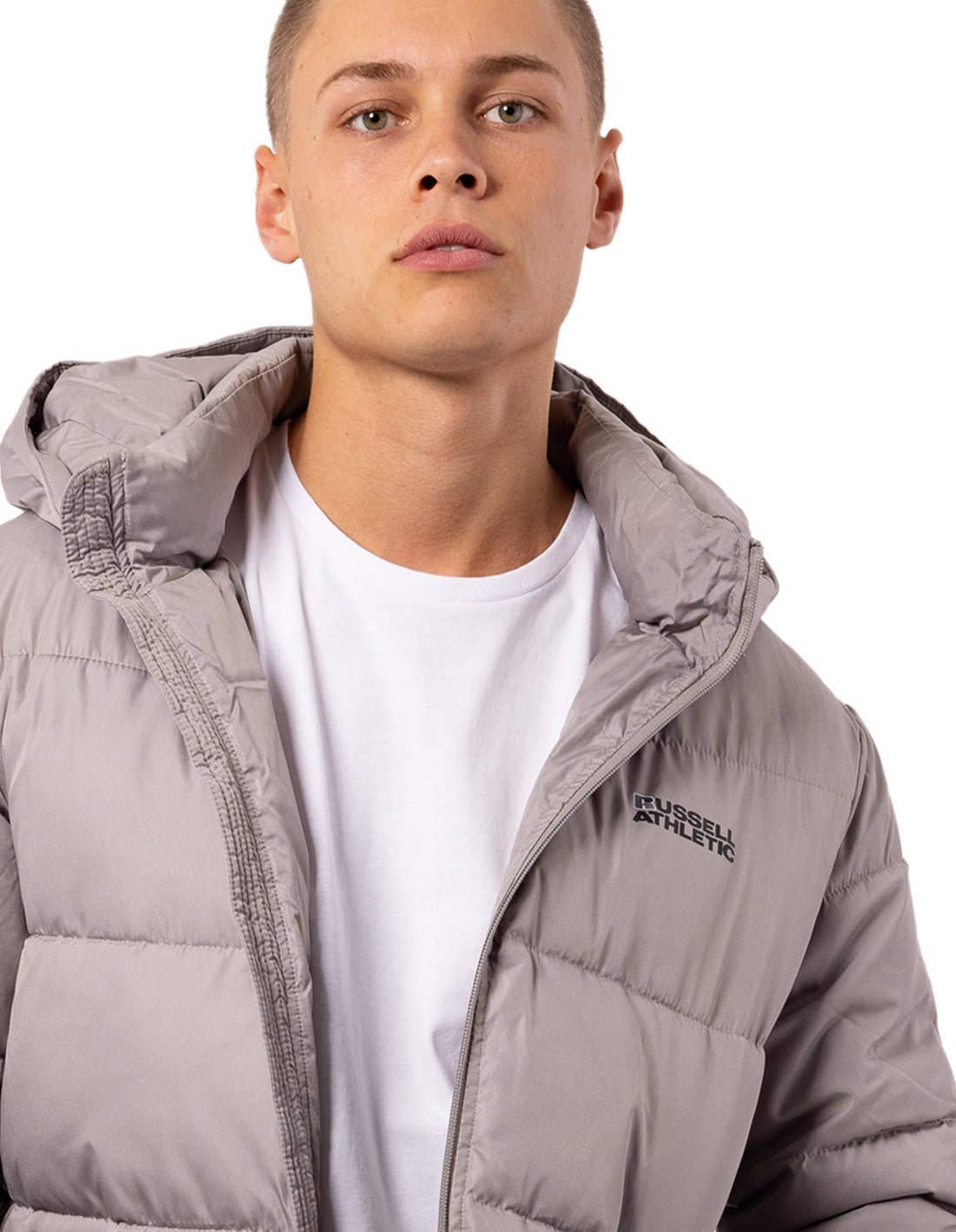 Russell Athletic Hamptonin Timber Men Jackets Light Grey Brown | ENXMD-1784