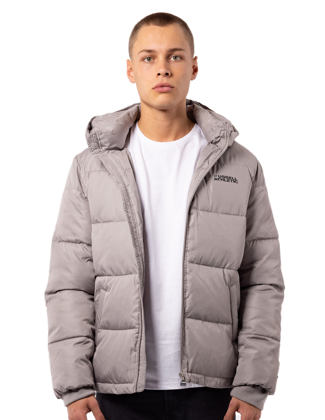 Russell Athletic Hamptonin Timber Men Puffers Light Grey Brown | IWMFX-3481