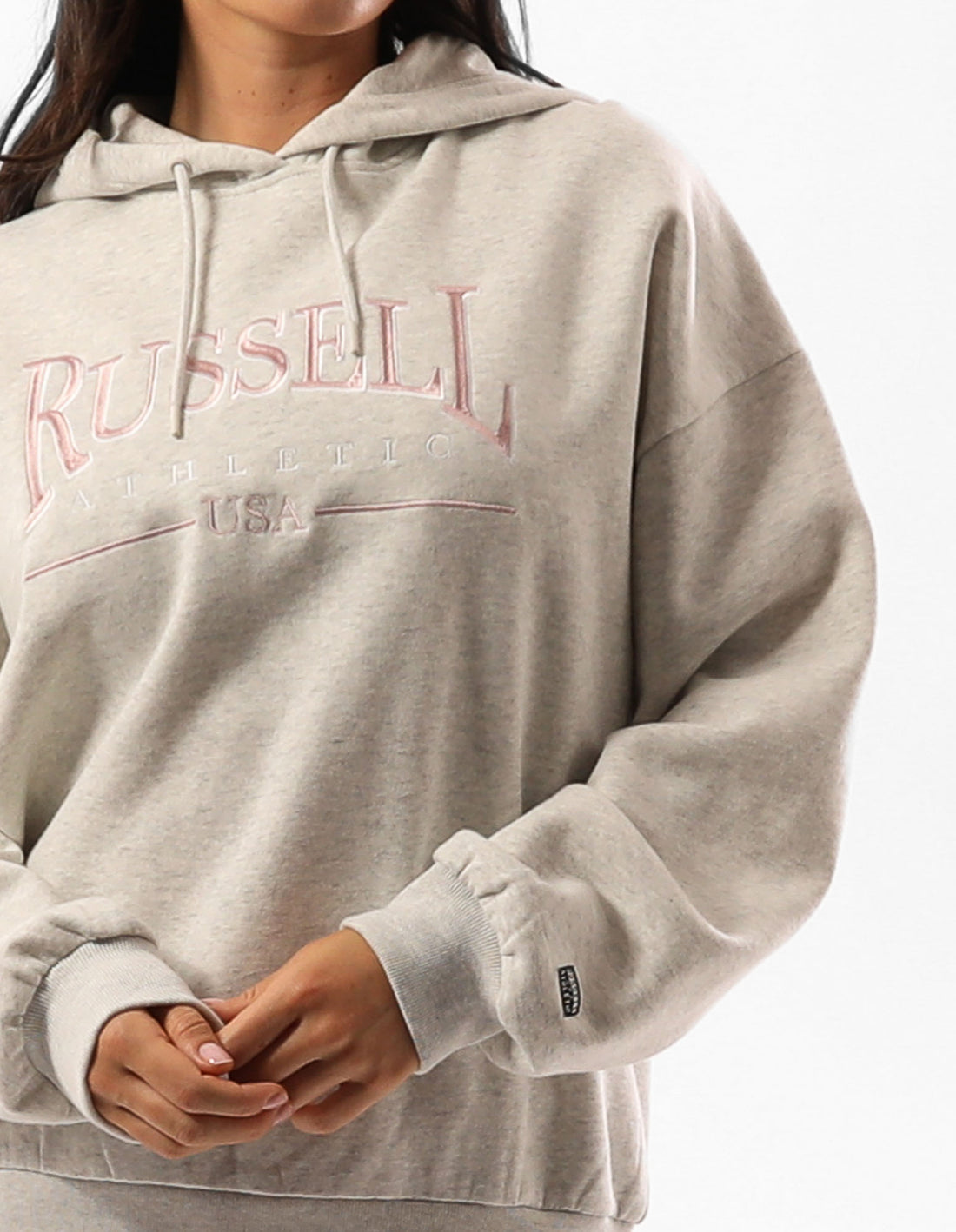 Russell Athletic Houston Oversized Women Hoodie Beige | PRFGT-9384