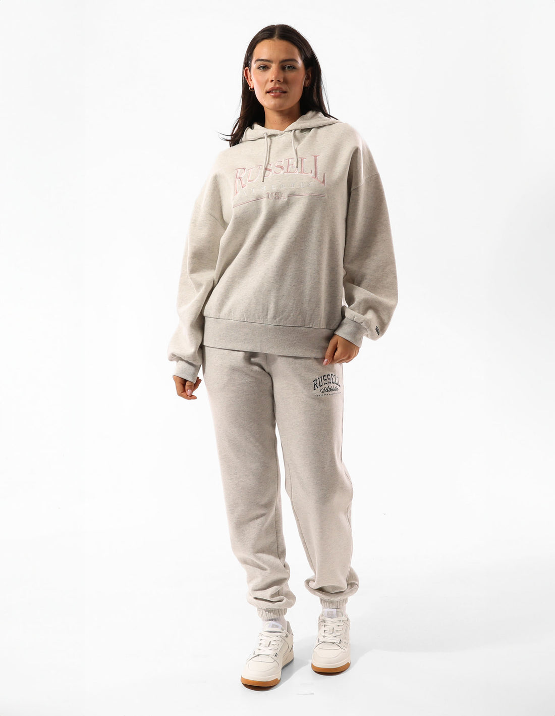 Russell Athletic Houston Oversized Women Hoodie Beige | PRFGT-9384