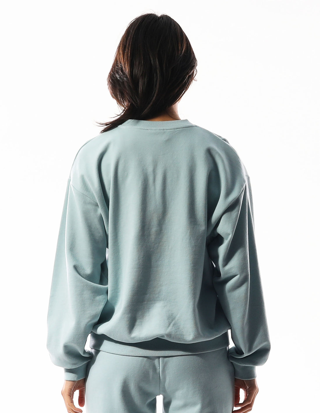 Russell Athletic Inlay Logo Unbrushed Women Crew Neck Sweaters Turquoise | APSBT-2405