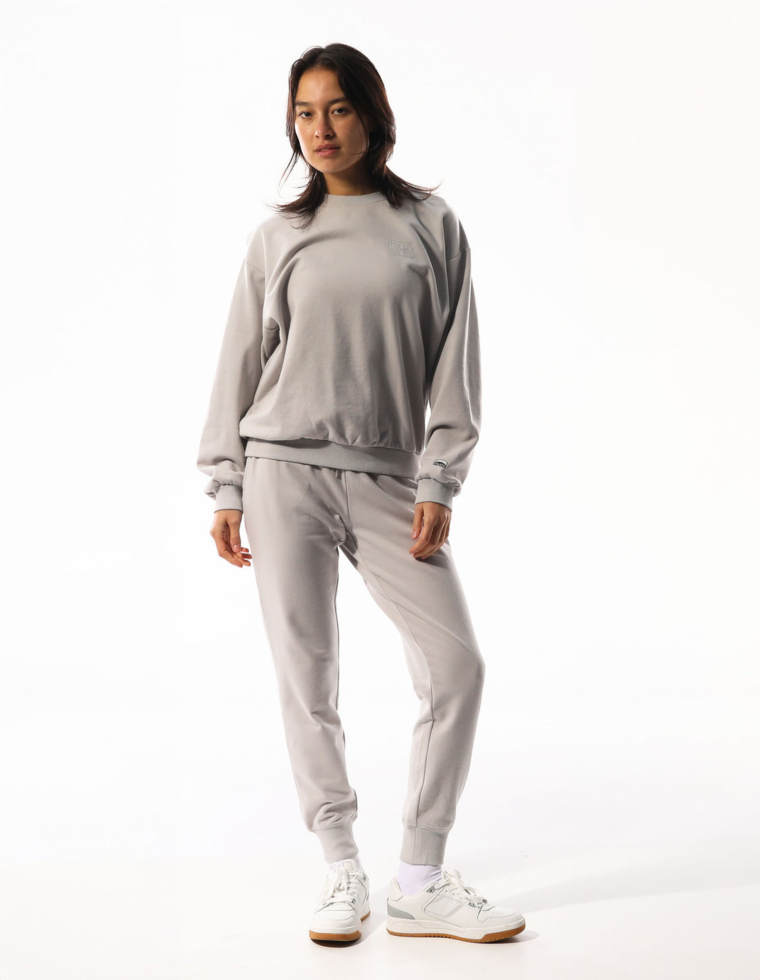 Russell Athletic Inlay Logo Unbrushed Women Track pants Beige | QZFBA-0619