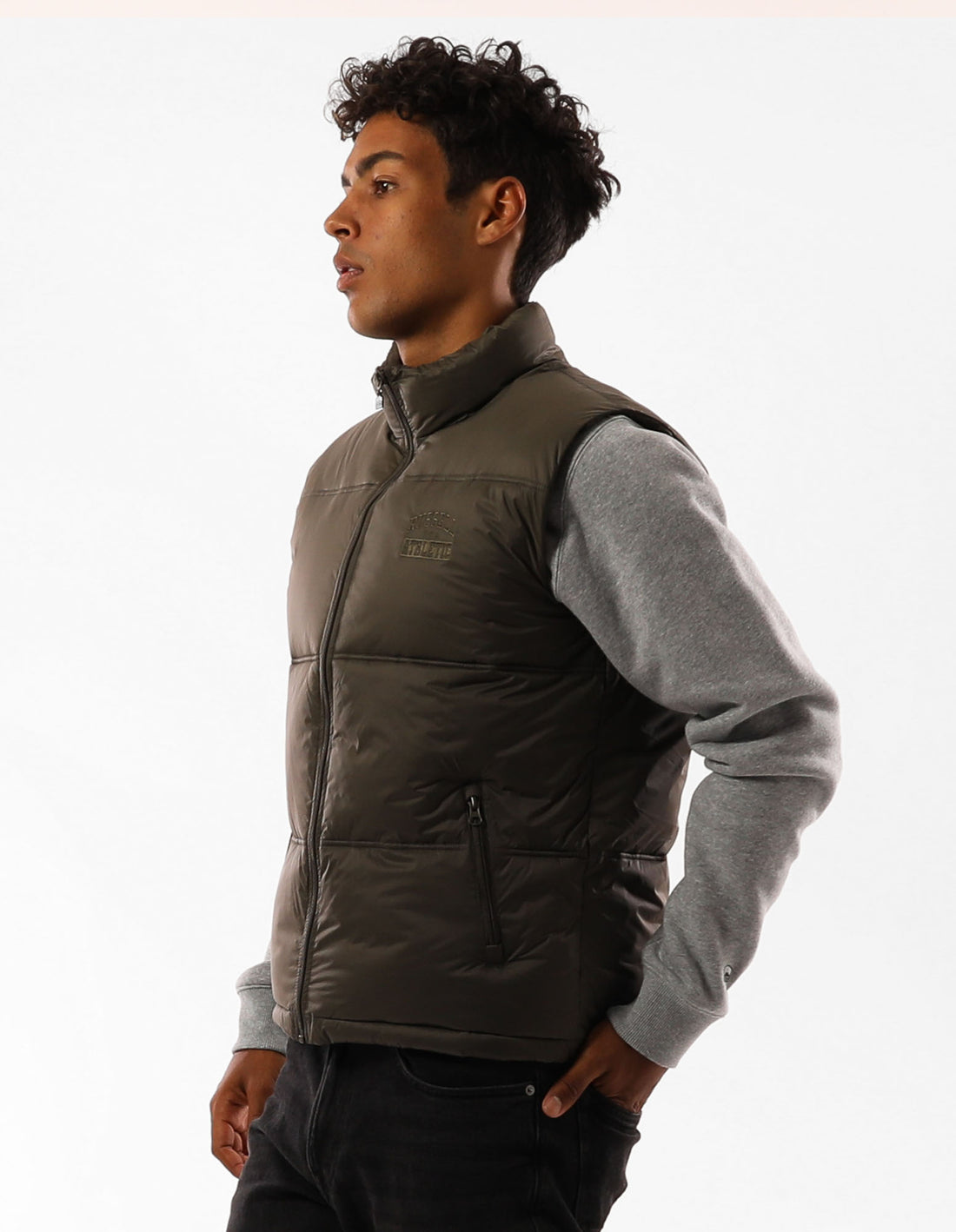 Russell Athletic Kennedy Vest Men Jackets Olive | HBARF-1548