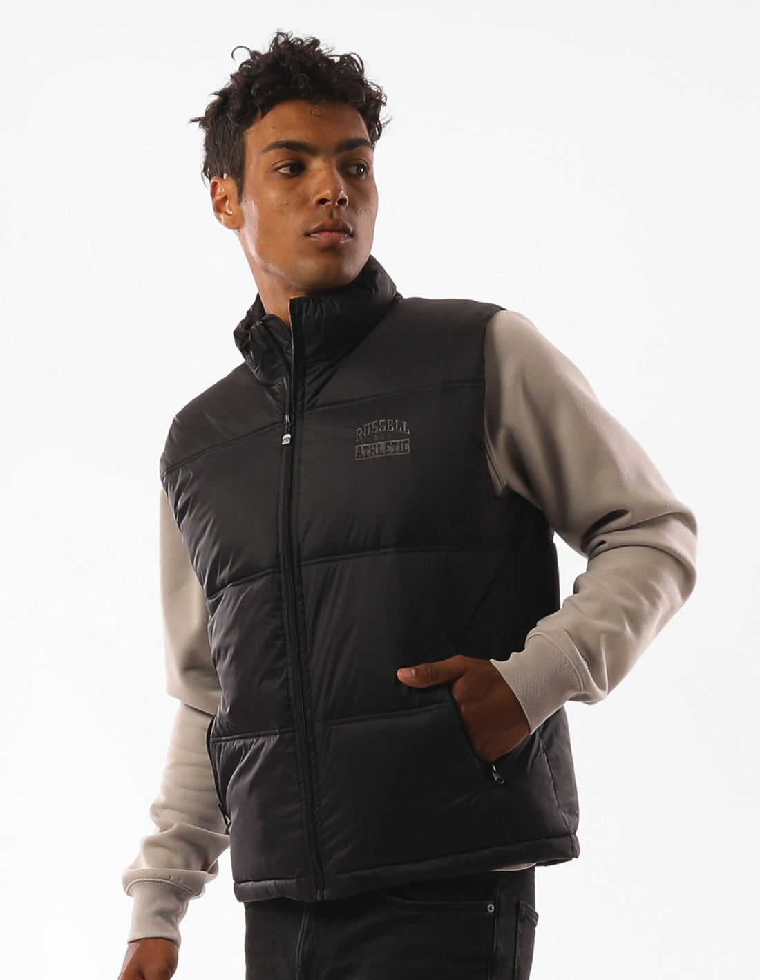 Russell Athletic Kennedy Vest Men Jackets Black | VAIXR-2154