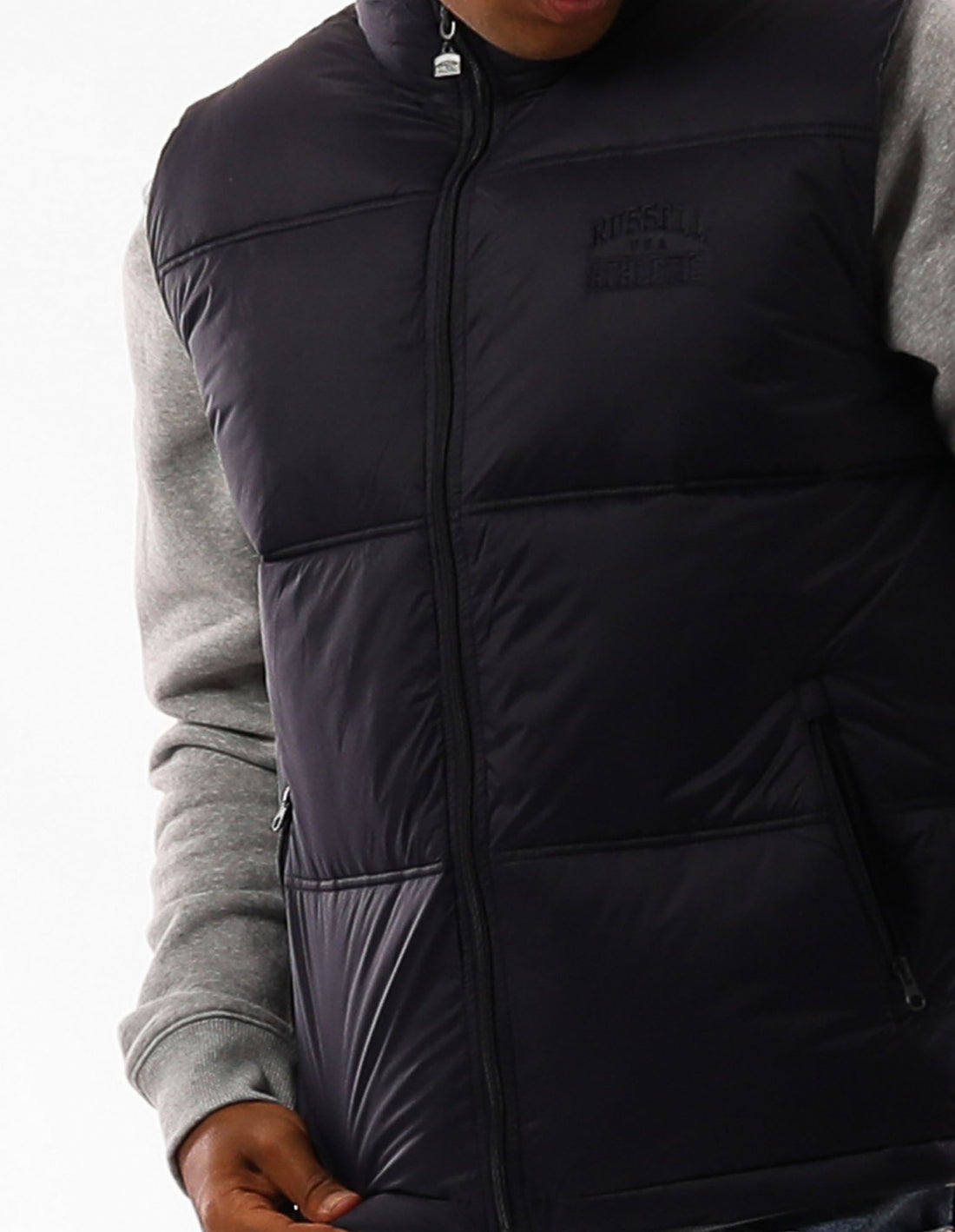 Russell Athletic Kennedy Vest Men Puffers Navy | ZTQUE-4037