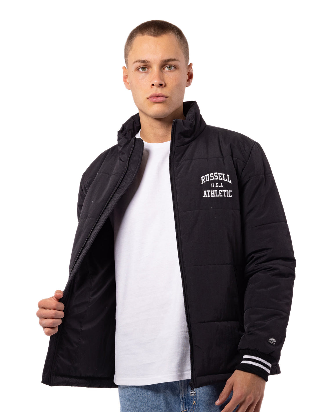 Russell Athletic Klute Men Jackets Black | JDGQZ-3614