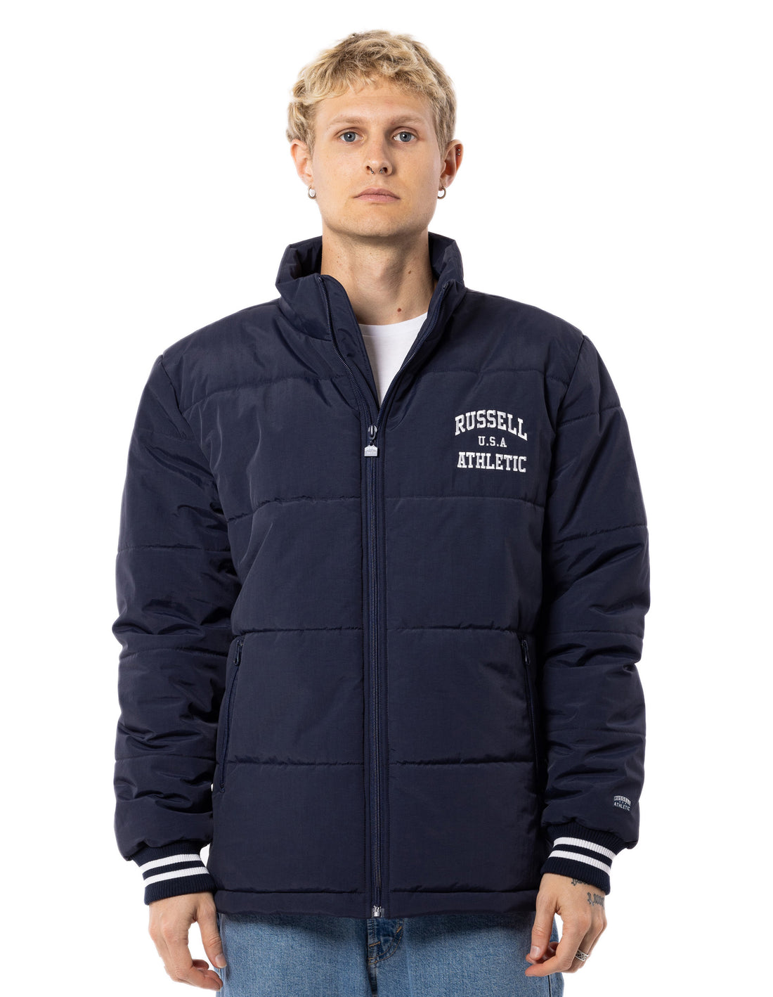 Russell Athletic Klute Men Jackets Navy | XSEQG-3985