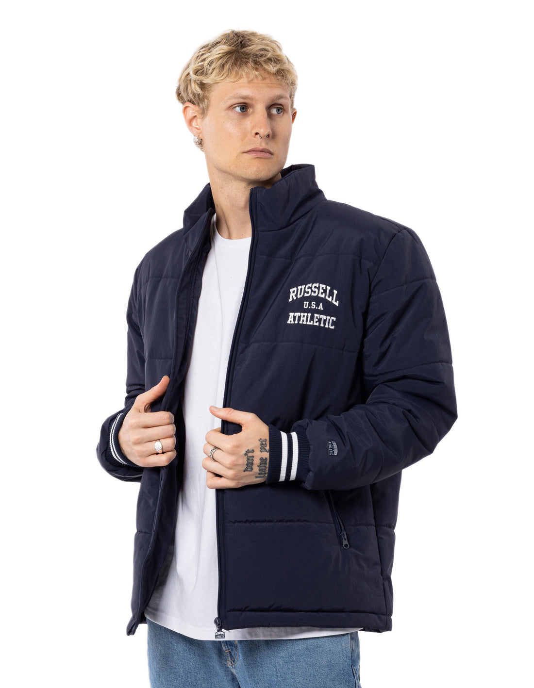 Russell Athletic Klute Men Jackets Navy | XSEQG-3985