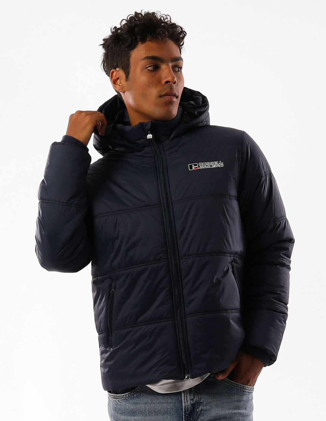 Russell Athletic Lewis Men Puffers Navy | LNFGB-9470