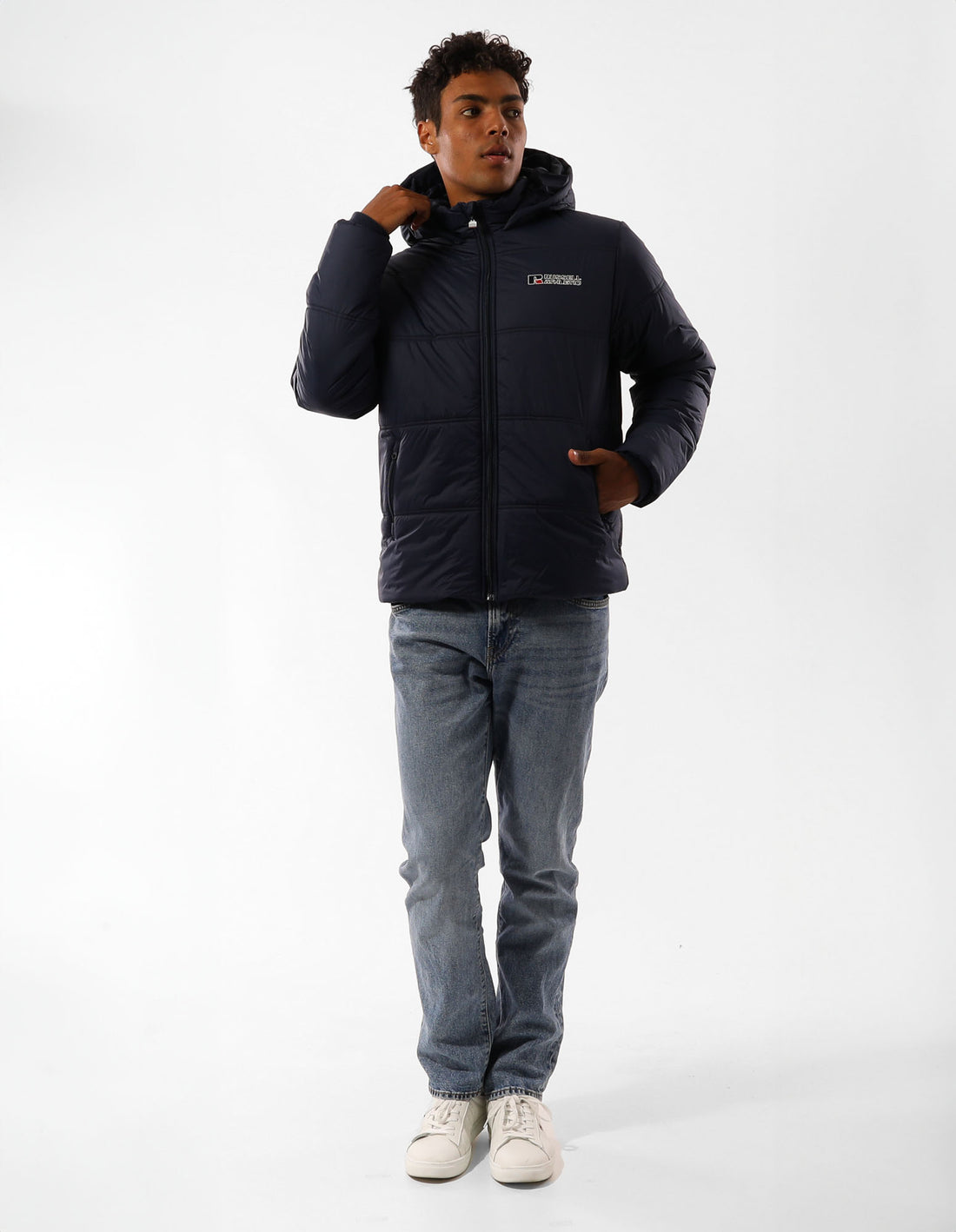 Russell Athletic Lewis Men Puffers Navy | LNFGB-9470