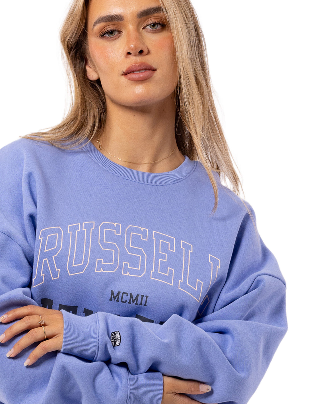 Russell Athletic MCMII Women Crew Neck Sweaters Lavender | HNFWP-9430