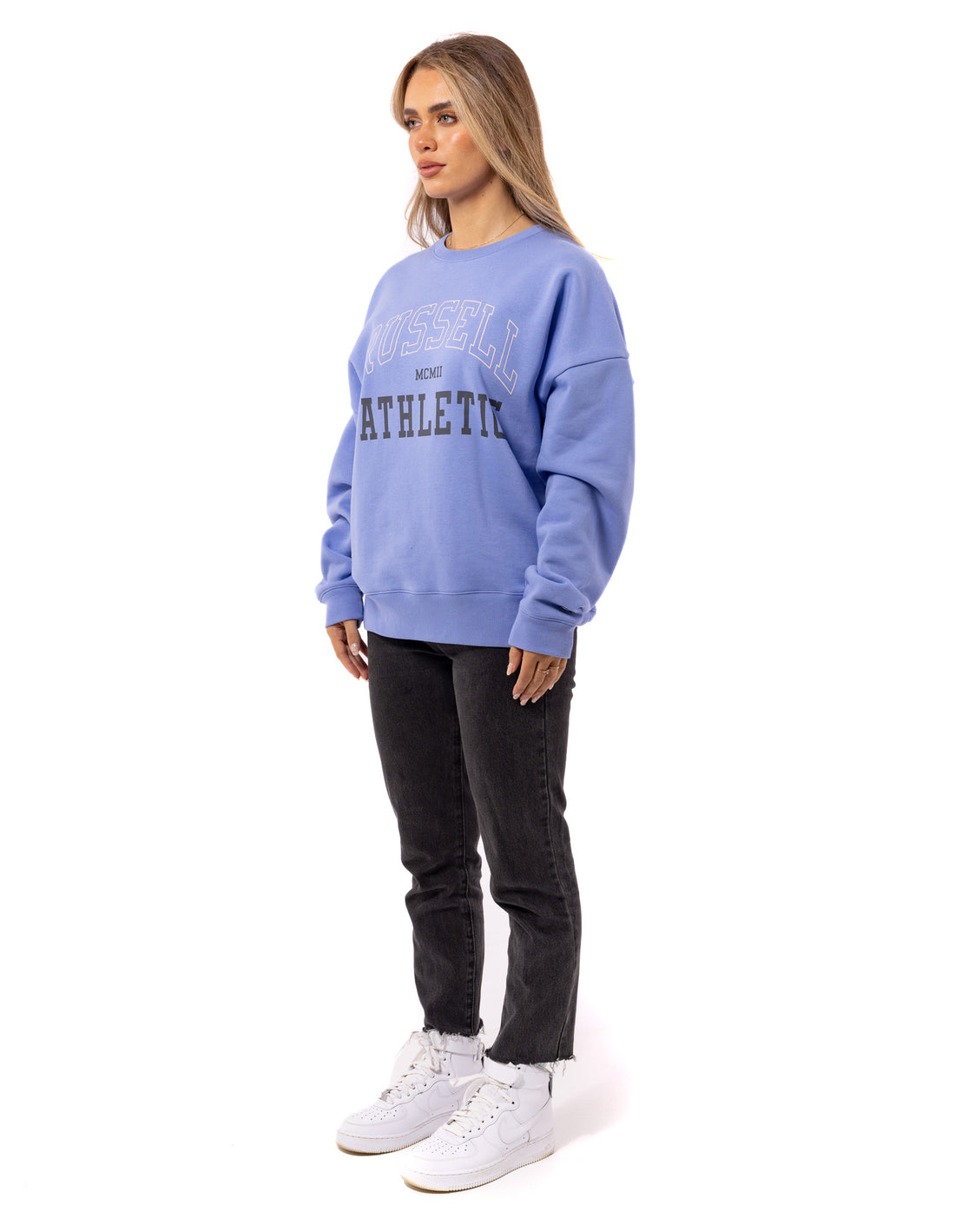 Russell Athletic MCMII Women Crew Neck Sweaters Lavender | HNFWP-9430