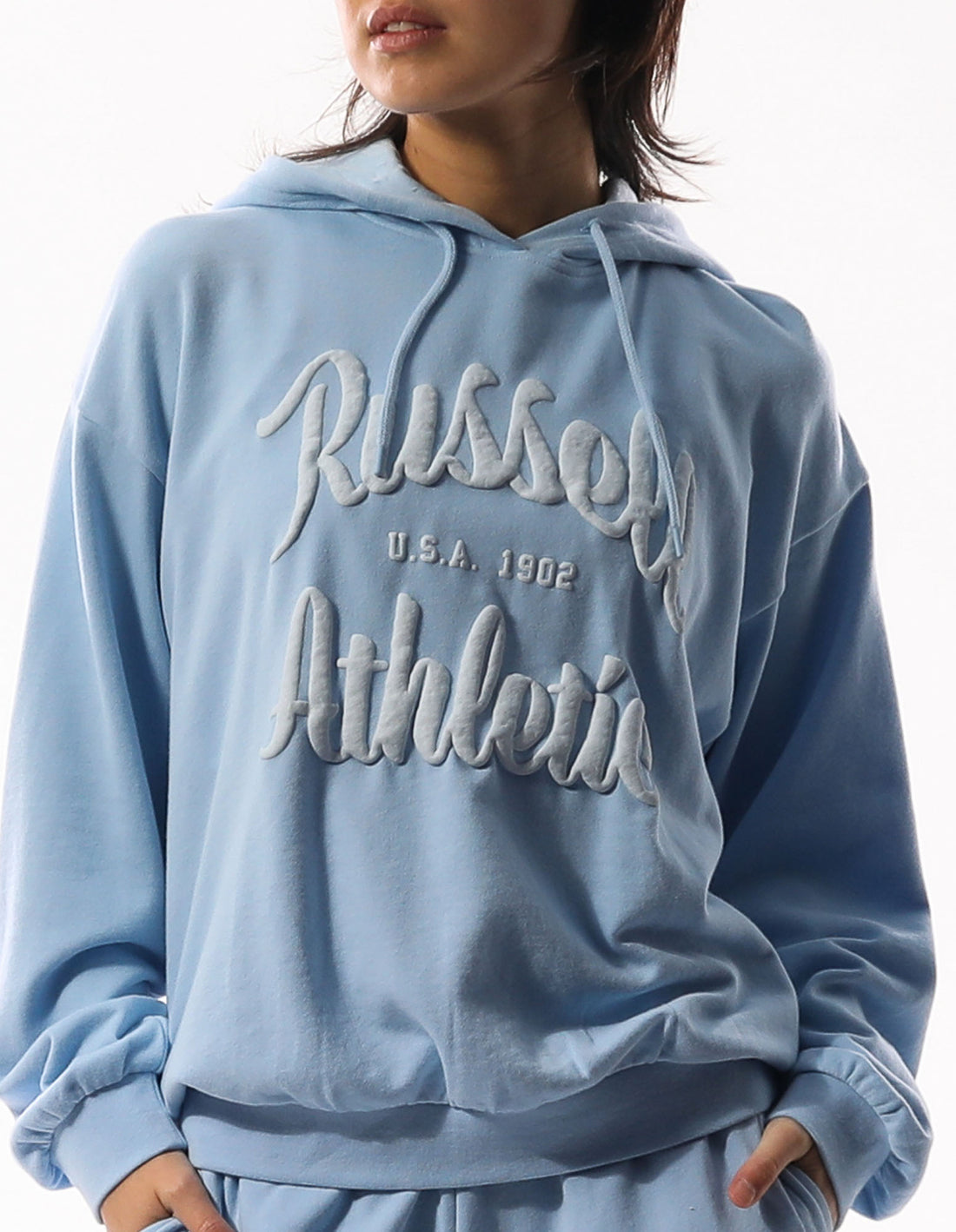 Russell Athletic Maplewood Oversized Women Hoodie Blue | CFMPL-7560