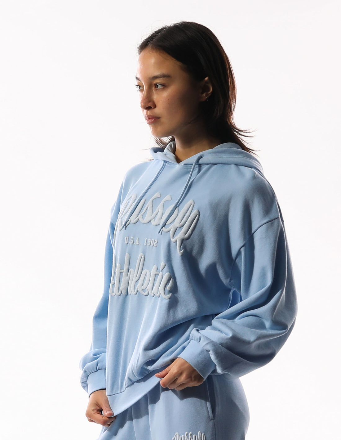 Russell Athletic Maplewood Oversized Women Hoodie Blue | CFMPL-7560