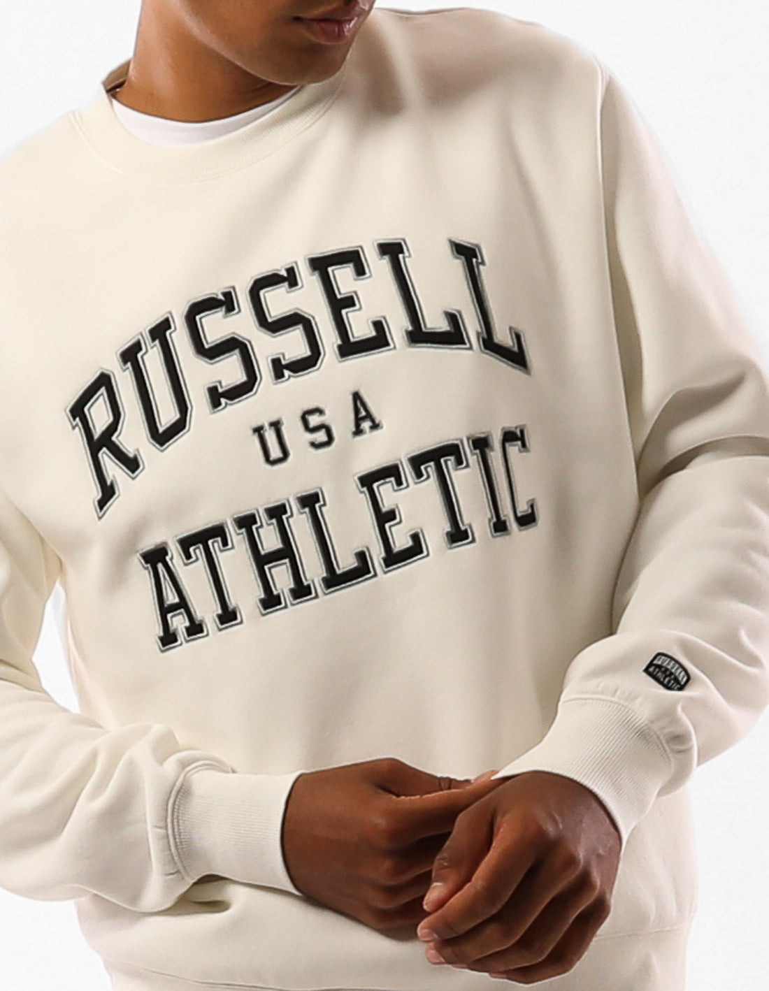 Russell Athletic Melrose Men Crew Neck Sweaters Beige | UWMJE-2473