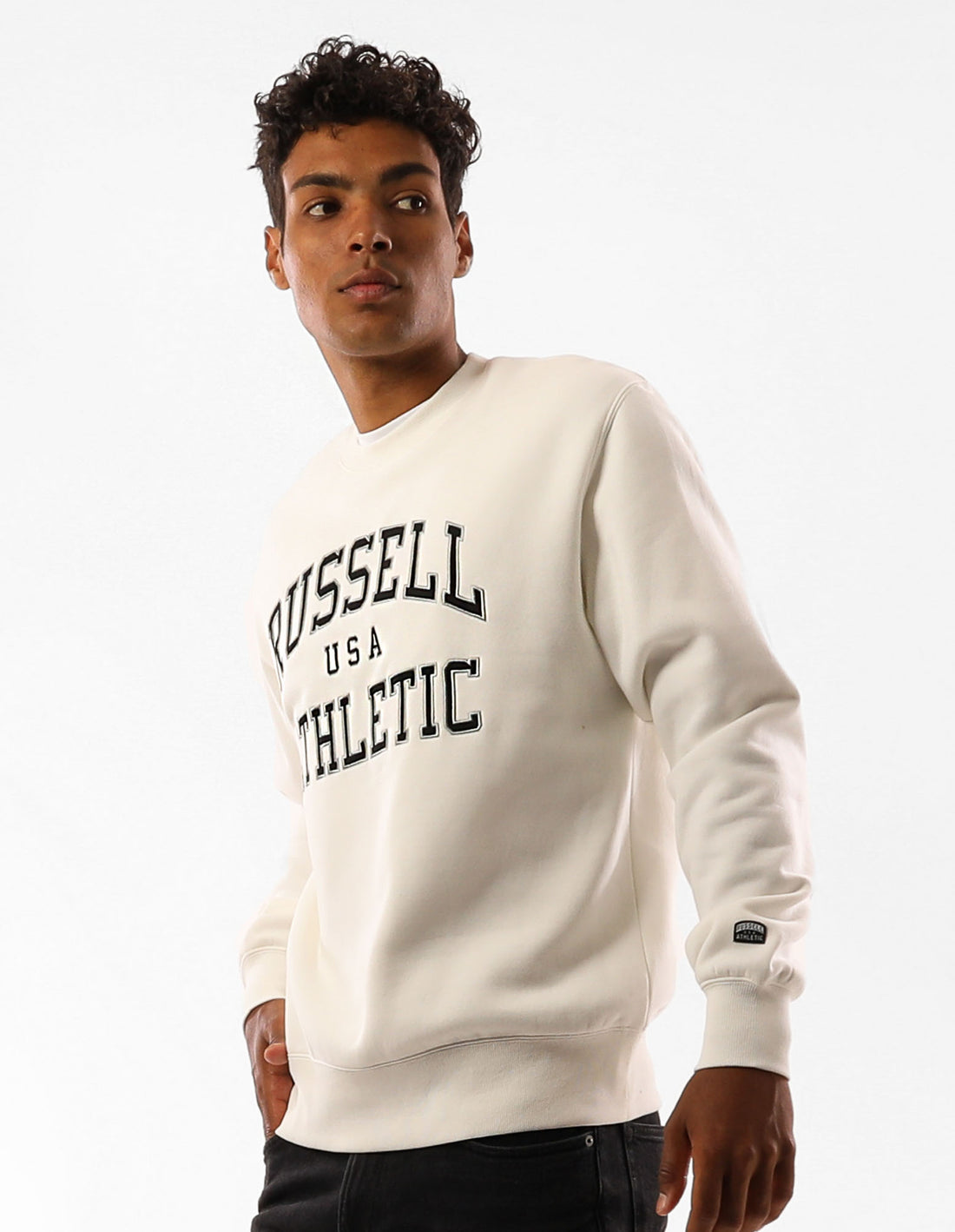 Russell Athletic Melrose Men Crew Neck Sweaters Beige | UWMJE-2473