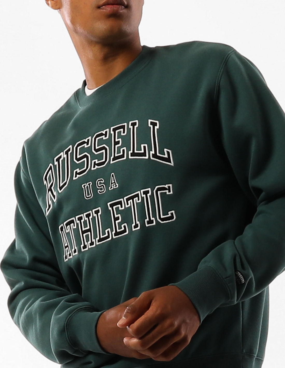 Russell Athletic Melrose Men Crew Neck Sweaters Green | ZMBNX-3026