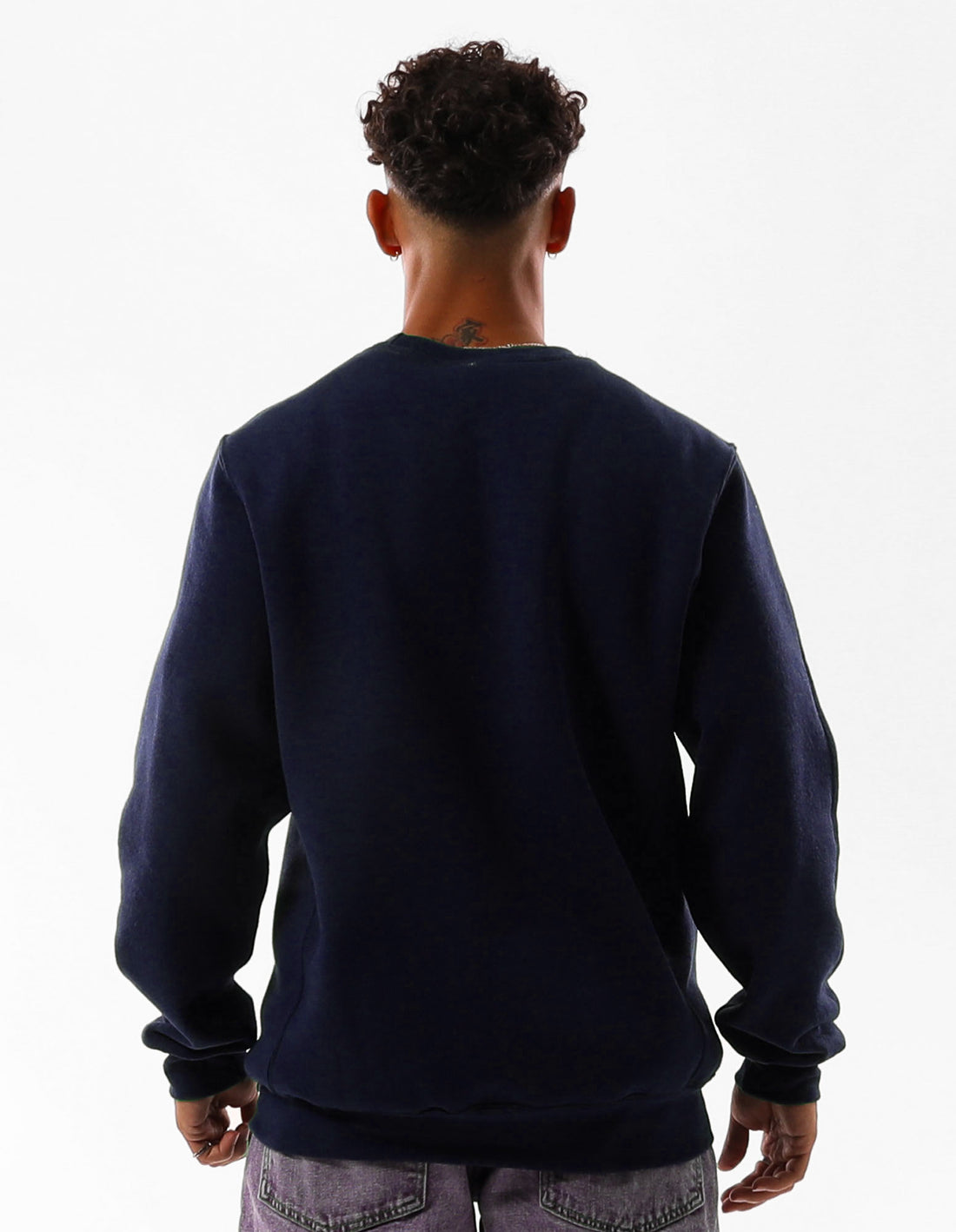 Russell Athletic Men Crew Neck Sweaters Navy | WKZOC-0952