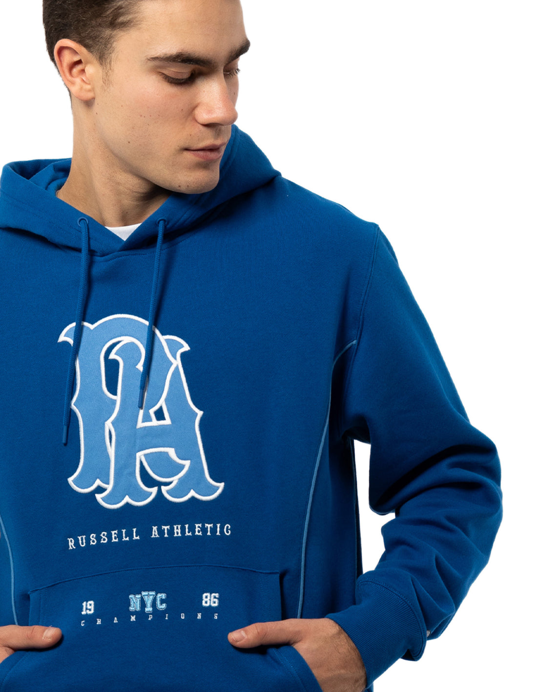 Russell Athletic Midfielder Men Hoodie Blue | KPQIJ-4693