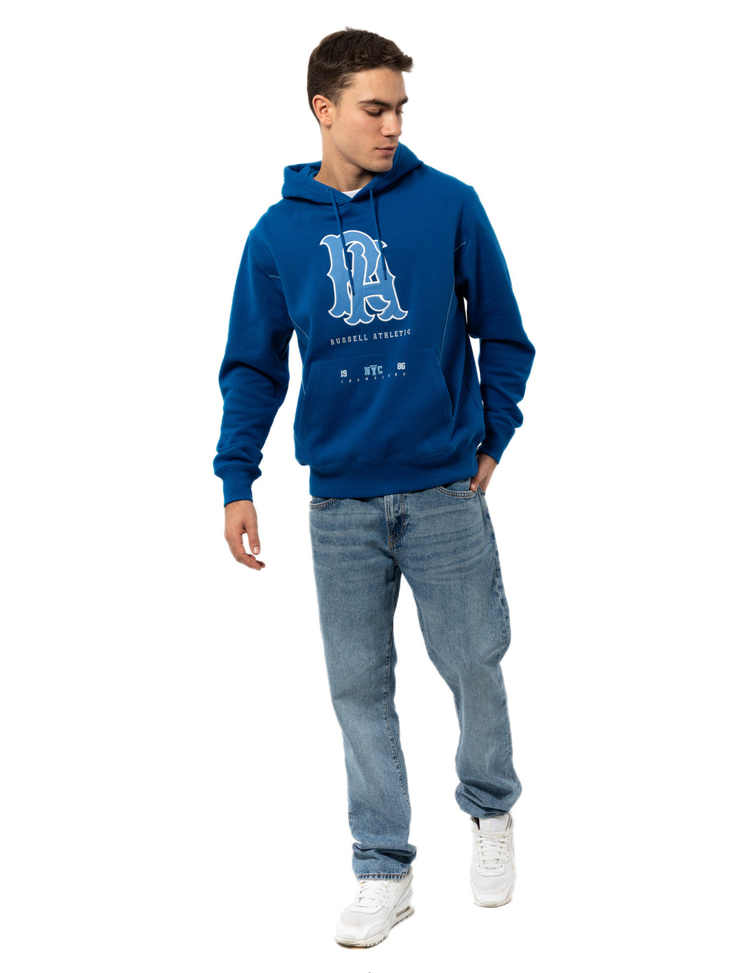 Russell Athletic Midfielder Men Hoodie Blue | KPQIJ-4693