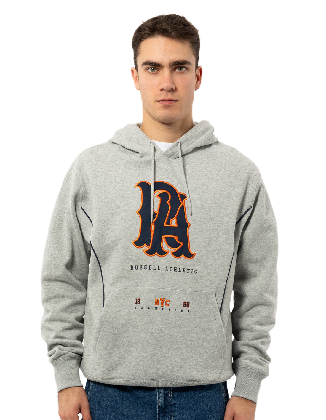 Russell Athletic Midfielder Men Hoodie Grey | KQURO-7031