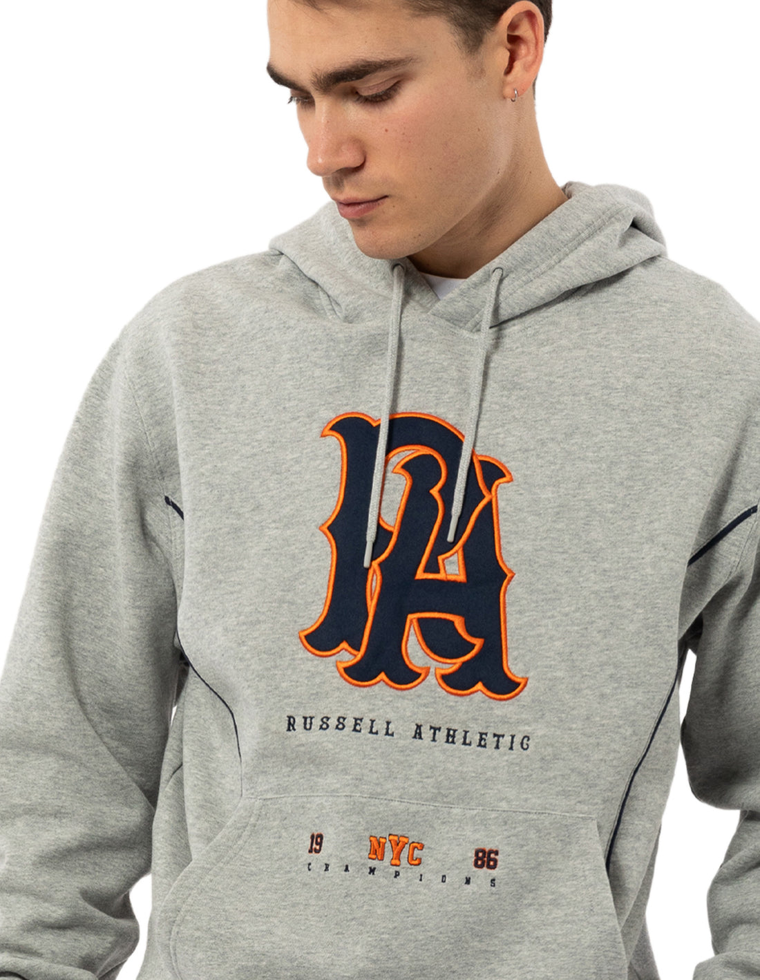 Russell Athletic Midfielder Men Hoodie Grey | KQURO-7031