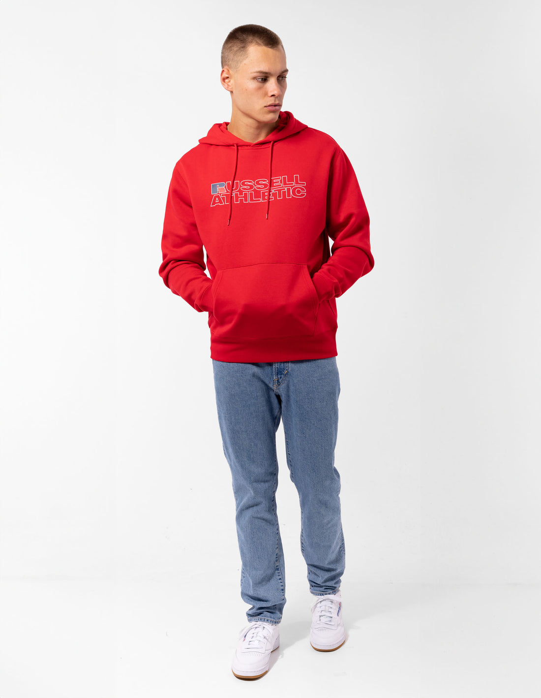 Russell Athletic Modern Logo Men Hoodie Red | ANHDW-3129