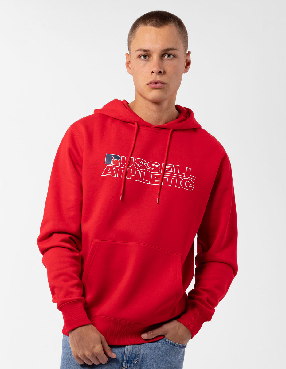 Russell Athletic Modern Logo Men Hoodie Red | ANHDW-3129