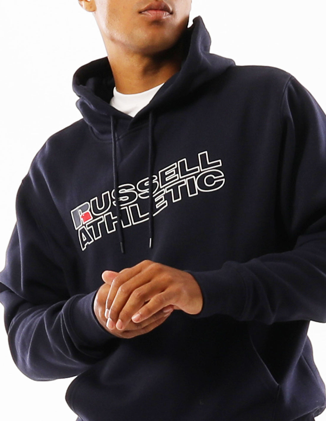 Russell Athletic Modern Logo Men Hoodie Navy | HJQCT-8327