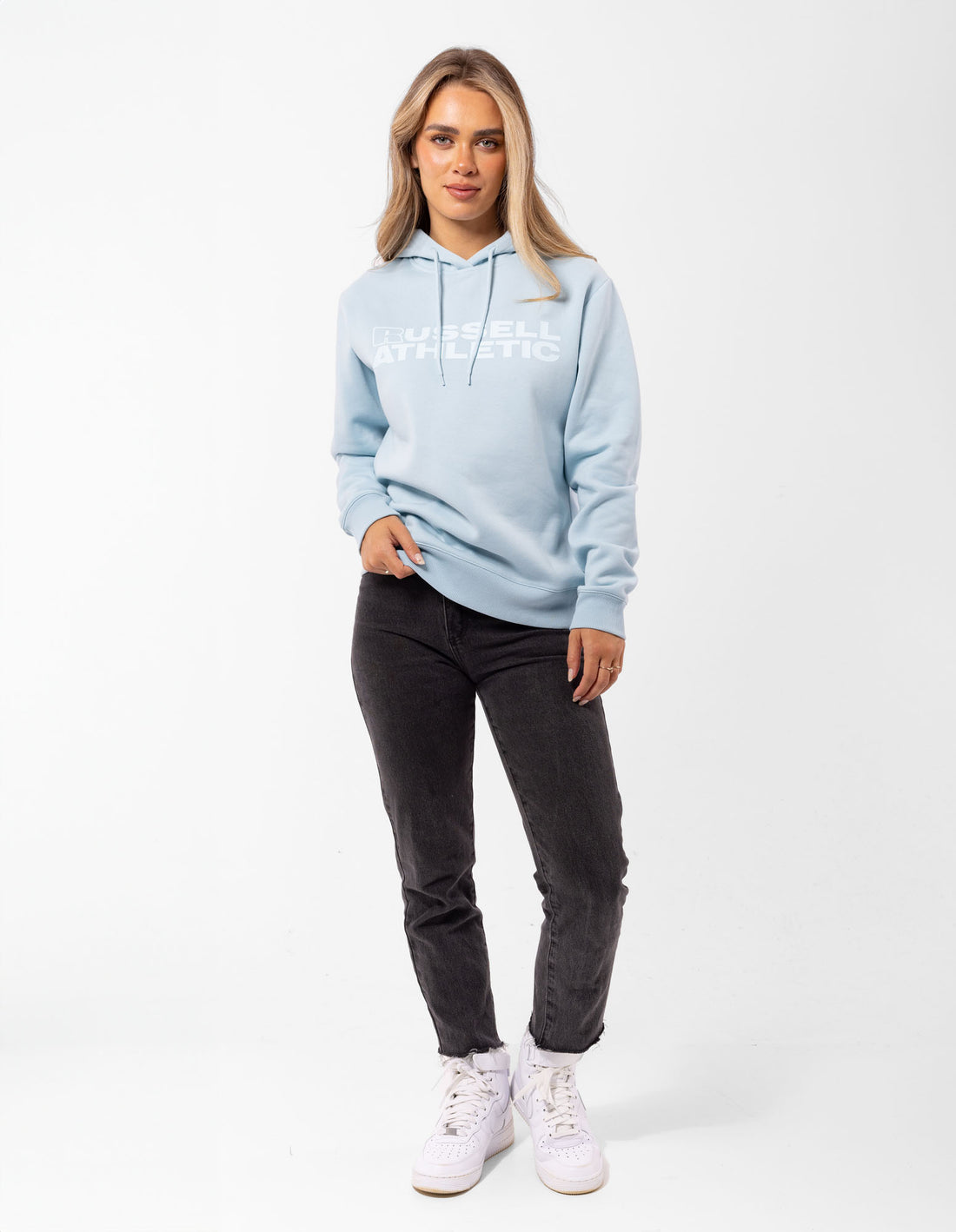 Russell Athletic Modern Tonal Women Hoodie Light Blue | LXVQG-0379