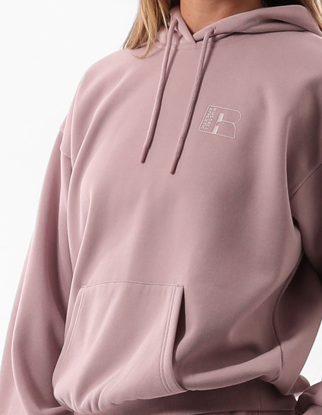 Russell Athletic Original Inlay Logo Women Hoodie Rose Pink | XBJKM-2683