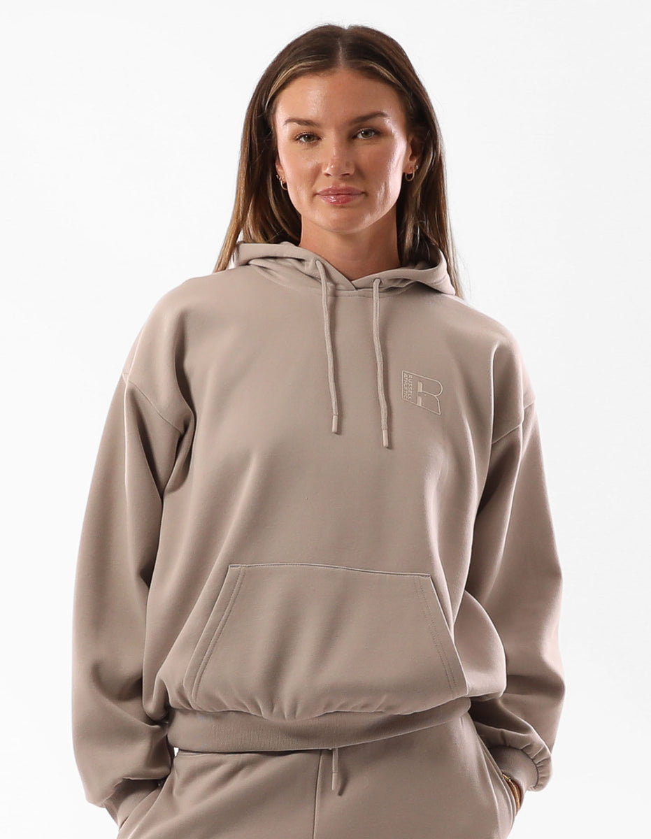 Russell Athletic Original Inlay Logo Women Hoodie Brown | PCHDE-8134