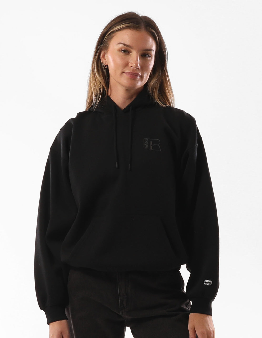 Russell Athletic Original Inlay Logo Women Hoodie Blue | CBUSF-8416