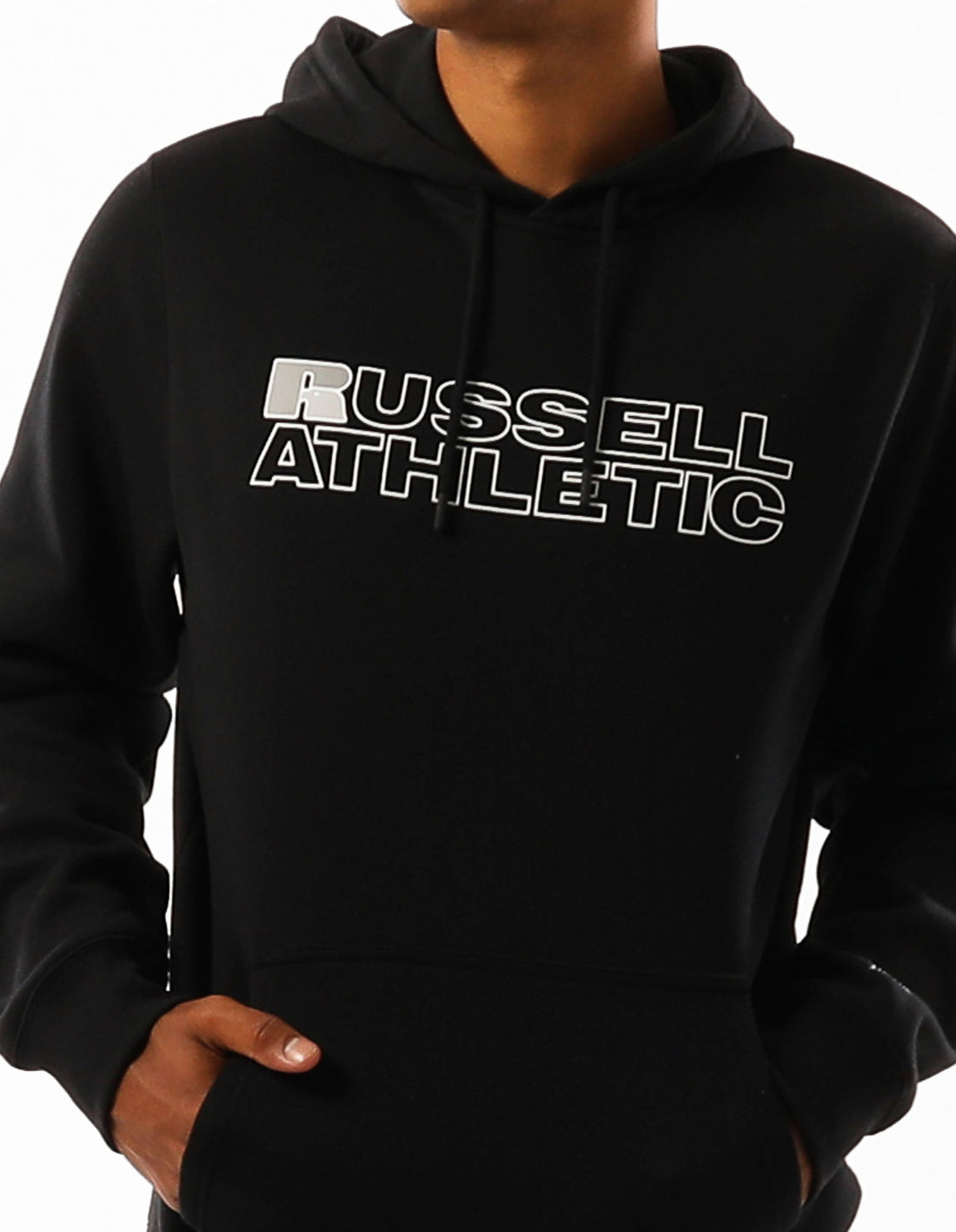 Russell Athletic Original Modern Logo Men Hoodie Black | IQTWK-7091