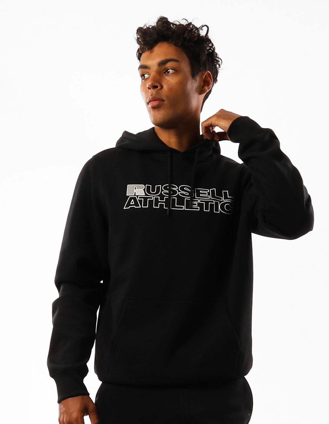 Russell Athletic Original Modern Logo Men Hoodie Black | IQTWK-7091