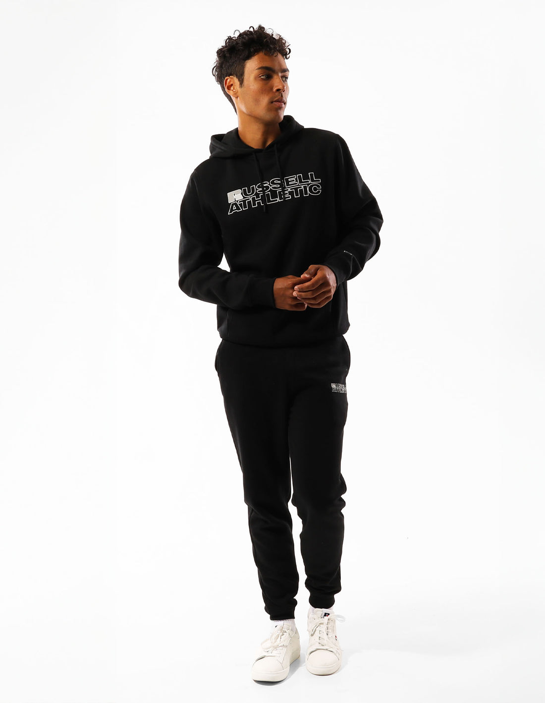 Russell Athletic Original Modern Logo Men Hoodie Black | IQTWK-7091