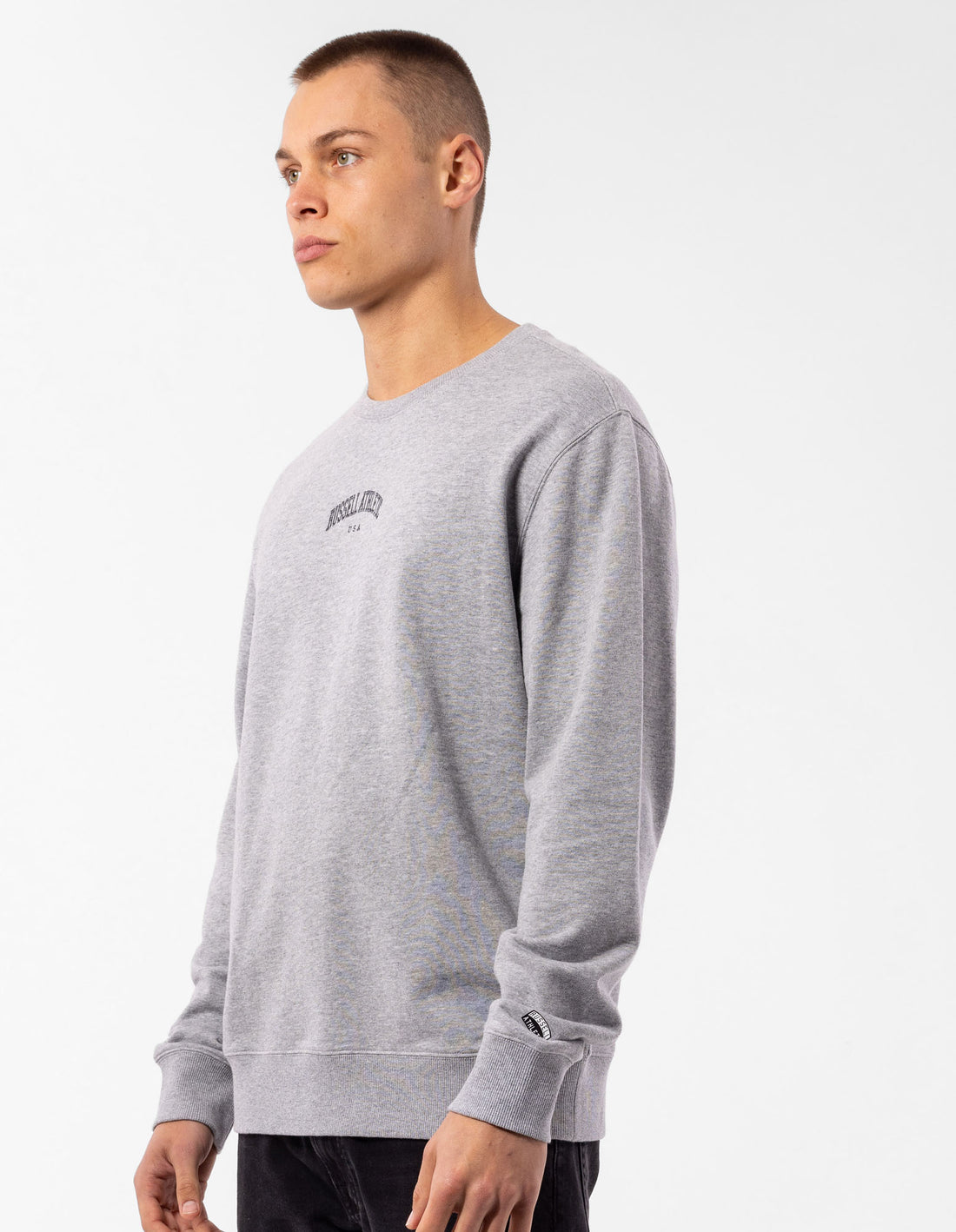 Russell Athletic Originals Big Arch Unbrushed Men Crew Neck Sweaters Grey | MGERQ-8649