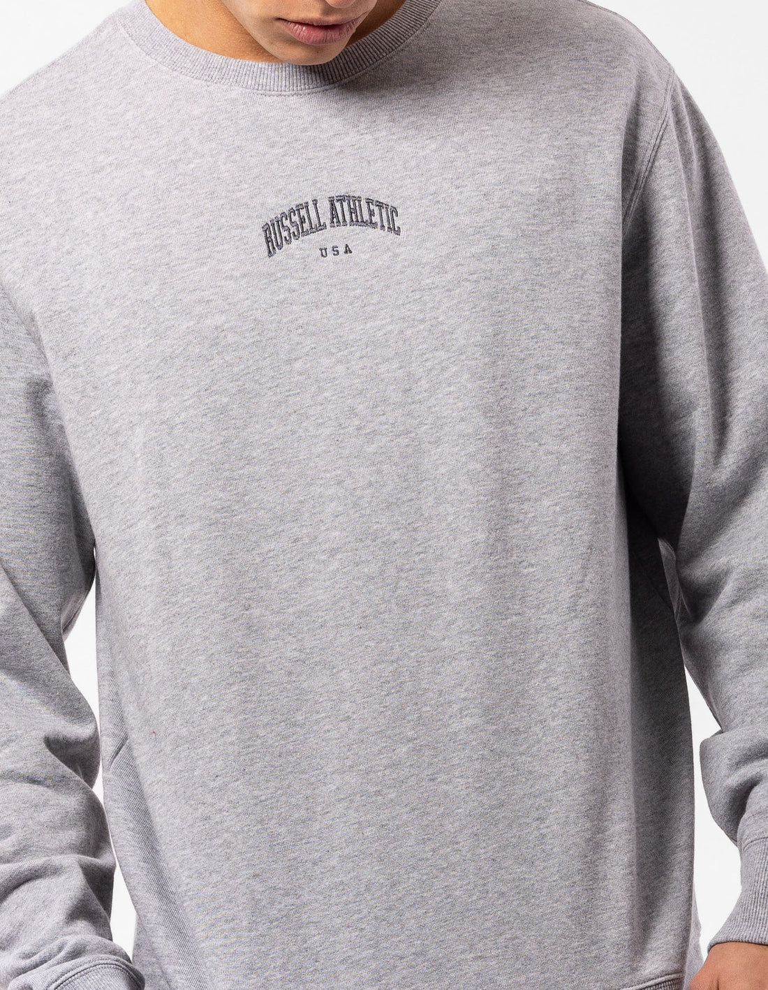 Russell Athletic Originals Big Arch Unbrushed Men Crew Neck Sweaters Grey | MGERQ-8649